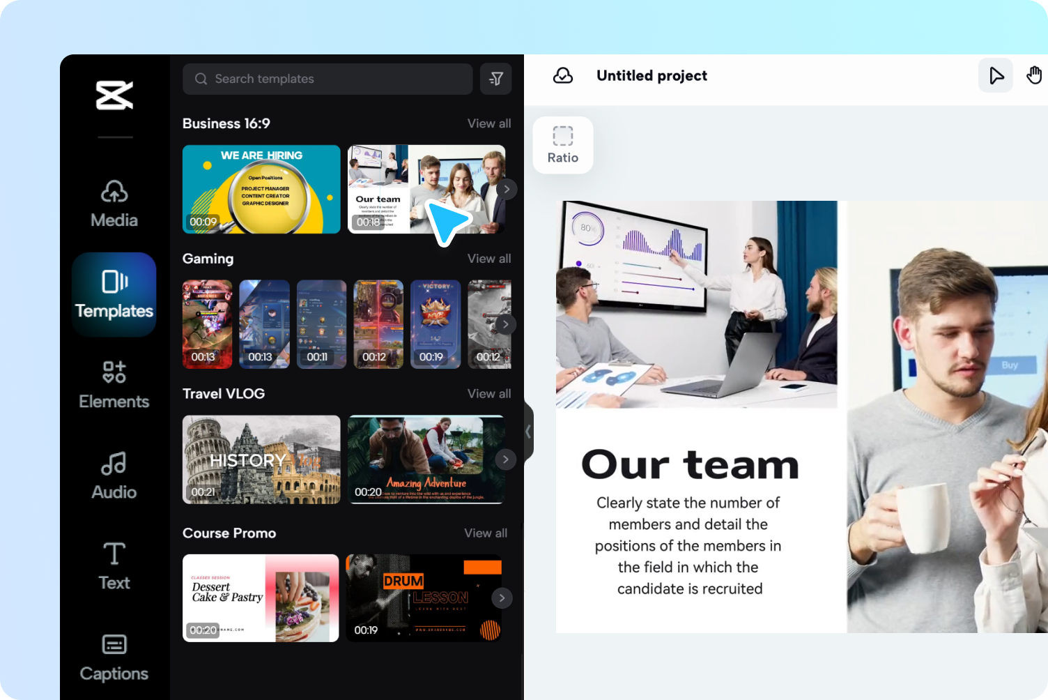 Démarrer un projet avec des modèles
